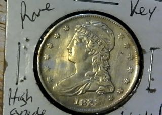 1838 Capped Bust Reeded Edge Silver Half Dollar Very Scarce