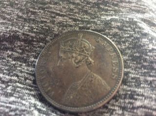 British India One Rupee 1888 Silver Victoria Empress Detail " B " Raised Coin
