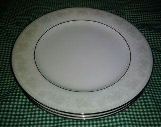 4 Noritake 2883 Misty Dinner Plates White Gray Floral Contemporary Fine China Ex