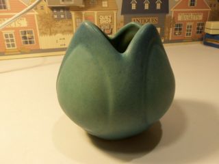 Van Briggle Blue Matte Tulip Vase Pot