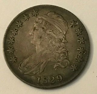 Capped Bust 1829 United States Silver Half Dollar Xf Imho