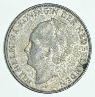 Silver - World Coin - 1931 Netherlands 2 1/2 Gulden World Silver Coin 25.  1g 499