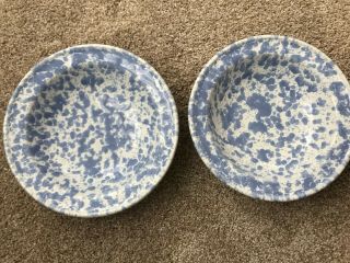 Bennington Pottery Soup/pasta Bowl Morning Glory Blue Set Of 2