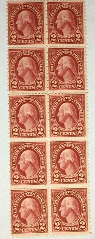 Rare Estate Find 10 2 Cent Red Washington Stamps Still Together