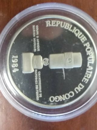 1995 Congo 100 Francs proof coin,  Handball 2