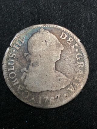 Mexico,  1787 2 Reales,  (mexico) Silver,  About/good,