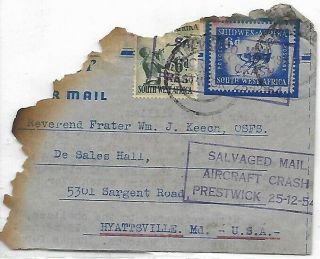 Great Britain: 1954; Salvaged Mail,  Partial Crash Cover Prestwick,  Good,  Ebgb022