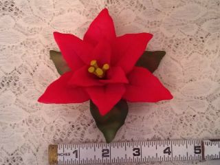 Vintage Capodimonte Poinsettia By Fabar Christmas Figurine Made In Italy