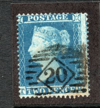 Qv 1854 Sg 19/20 - Sc Perf 16 - 2d Blue Plate 4 (t H) State Ii Re - Entry