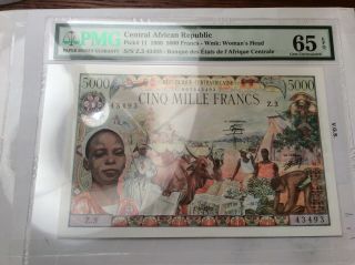 Exceptionnel 2x central african republic 5000 francs and 10000 francs pmg 3