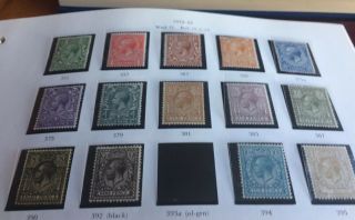 Gb George V 1912 - 22 Unmounted/ Mounted 14 Values With Black 9d
