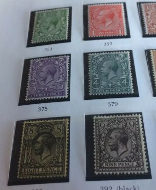 GB George V 1912 - 22 Unmounted/ Mounted 14 Values with black 9d 2