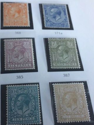 GB George V 1912 - 22 Unmounted/ Mounted 14 Values with black 9d 3