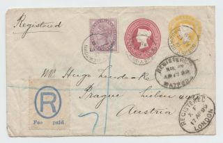 1899 2d & 3d Sto Compound Postal Stationery Envelope Uprated With 1881 1d Lilac
