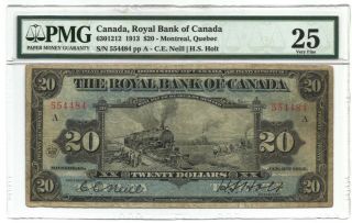 Canada - Royal Bank Of Canada 20 Dollars 2.  1.  1913 Ch 6301212 Banknote Pmg 25