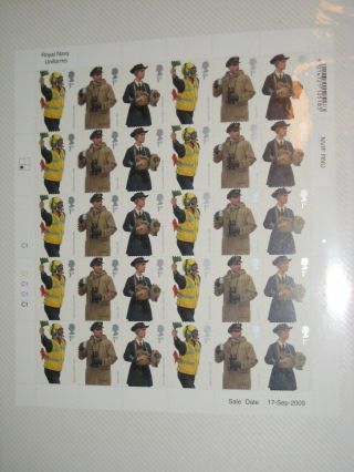 Full Sheet Of Thirty Royal Navy Uniforms Stamps Traffic Light & Cylinder