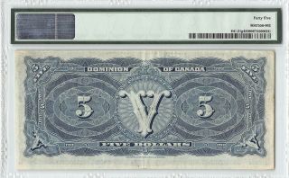 Dominion of Canada 1912 DC - 21g PMG Choice Extremely Fine 45 5 Dollars (Series C) 2