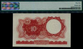 Malaya & British Borneo $10 Buffalo Banknote Small A ' 1961 p9a About UNC PMG 55 2