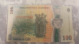 Romania 100 Lei 2018 Unc Polymer Banknote Folder Anniversary Great Union 01222 R