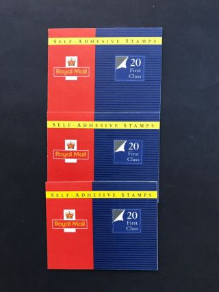Gb Discounted Postage 3 First Class Stamp Booklets 60 Stamps Um.