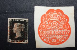 Great Britain 1 Penny Black Of 1840 - Plus A Bonus