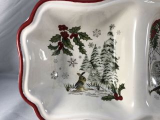 Better Homes Gardens Heritage Winter Forest Coll Divided Relish Tray Server 15 