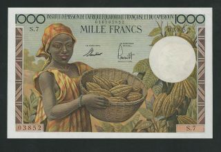 French Equatorial Africa Cameroun,  Cameroon 1000 Francs 1957 Xf See Scan