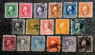Buffalo Stamps: Scott 462 - 480 Washington/franklin Perf 10,  F/vf - Xf,  Cv = $445