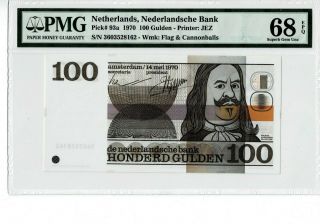 Neterlands P 93a 1970 100 Gulden Pmg 68 Epq Gem Unc