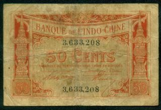 French Indochina 1919,  50 Cents,  Pick 46