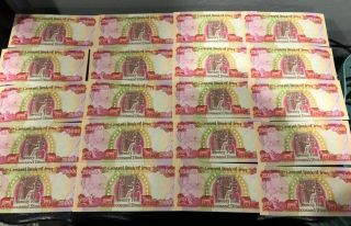 500,  000 Iraqi Dinar 20 25,  000 Total Face Iqd Unc 20 Notes