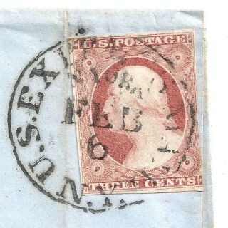 Us 11a On Folded Outer Cover,  Us Express Mail Cancel 1854