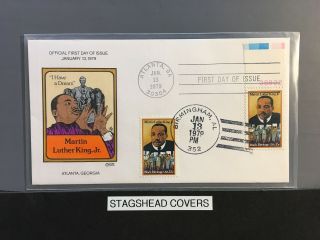 A2zed Fdc 1979 1771 Plate Stamp Collins Martin Luther Kinng Jr Atlnta Ga & Al