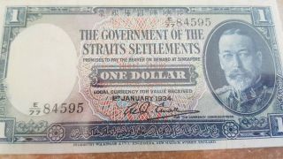 STRAITS SETTLEMENTS 1 DOLLAR 1934 PMG 35 NO REMARKS KEY DATE RARE YEAR 3