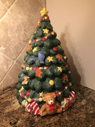 Nikko Christmas Holiday Tree Cookie Jar Christmas Tree Euc
