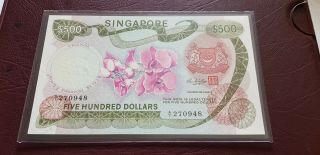 Singapore $500 Orchid Series Banknote Au Prefix A1 - 1972