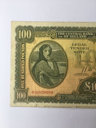 Central Bank Of Ireland 100 Pounds 1949