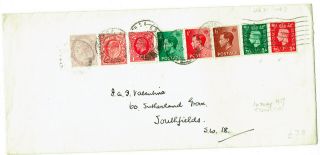 Four Kings & Victoria Stamps On One Cover,  Fdc.  George V & Vi,  Edward Vii & Viii