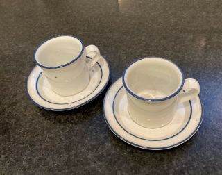 Dansk Denmark Blue Mist Set Of 2 Coffee Cups With Saucers Neils Refsgaard