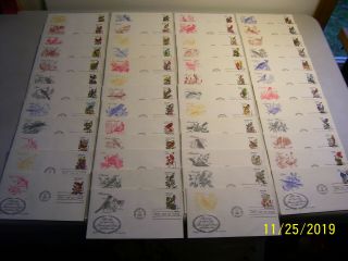 Complete Set Of 50 U.  S.  Cachet Unaddressed State Birds & Flowers Fdc 