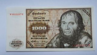 1000 Deutsche Mark 1960 Near To Unc Pick 24,