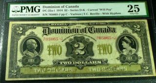 1914 Canada,  $2,  Dominion Of Canada,  Series J,  Dc - 22 - I