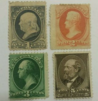 Mh Ng Sc 182,  183,  184,  205 1c - 5c 1879 - 82 Us Stamp Lot Us011
