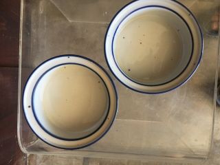 Pair Dansk Denmark Niels Refsgaard Blue Mist 6 " Rim Soup Cereal Bowls Midcentury