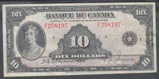 1935 Banque Du Canada 10 Dollars Bank Note
