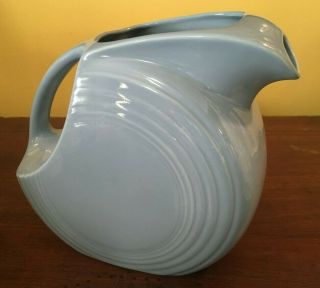 Hlc Gorgeous Vintage Fiestaware Round Disc Ice Water Pitcher Periwinkle Blue 7 "