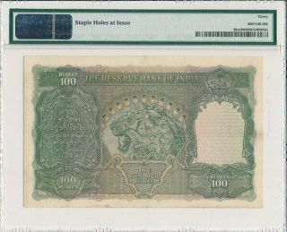 Reserve Bank India 100 Rupees ND (1943) PMG 30 2