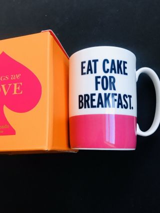 Kate Spade York Things We Love Eat Cake For Breakfast Mug Brandnew Lenox