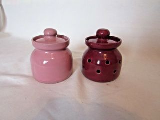 Vintage Bybee Ky.  Hand Thrown Art Pottery Small Kitchen Jars