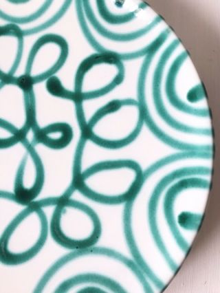 Gmundner Keramik Austria Dizzy Pattern Dinner Plate Wall Plate Green Teal 10 